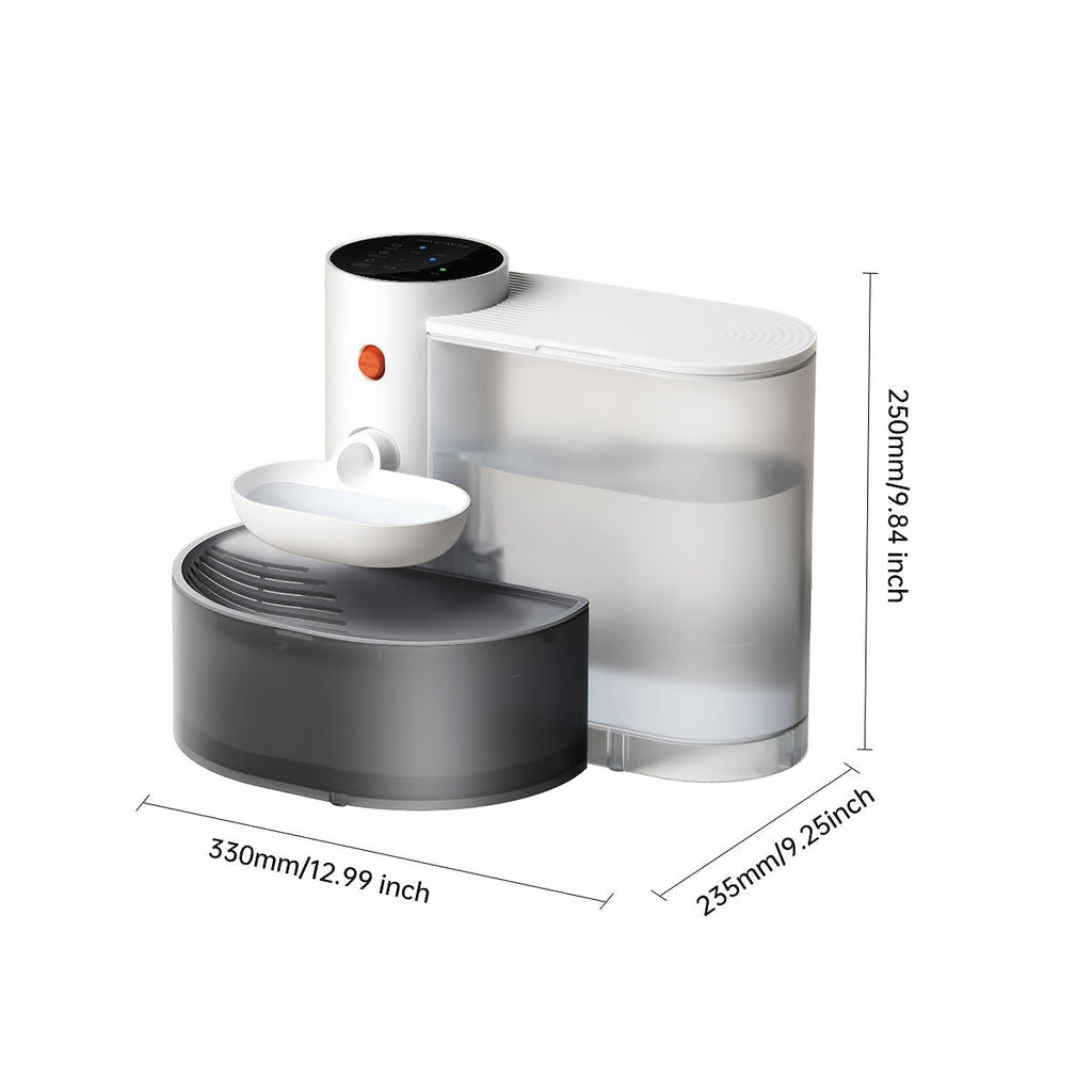 Smart Filterless Stainless Steel Cat Water Fountain 3.5L - Self-Refilling Tipping Fountain with Wastewater Separation, Always Fresh Water, 118.4oz Ultra-Silent Plug-and-Play Pet Water Dispenser for Cats