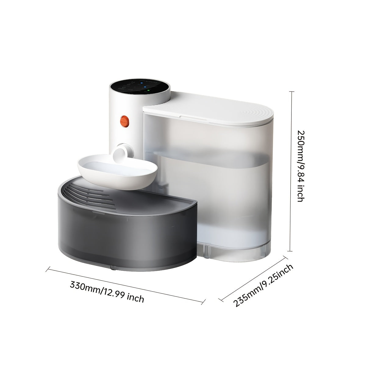 Smart Filterless Stainless Steel Cat Water Fountain 3.5L - Self-Refilling Tipping Fountain with Wastewater Separation, Always Fresh Water, 118.4oz Ultra-Silent Plug-and-Play Pet Water Dispenser for Cats