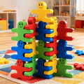 Wooden Stacking Balance Blocks for Kids, Colorful STEM Educational Toy for Toddlers, Color Recognition Cognitive Learning Math Game, Interlocking Matching Blocks for Boys & Girls Ages 3+