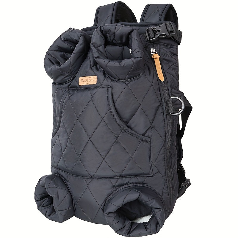 Pet Front Carrier Backpack for Small & Medium Dogs - Hands-Free Legs-Out Dog Chest Carrier, Adjustable Hiking & Cycling Dog Carrier, One Size Fits All, 5 Colors: Pink, Green, Black, Beige, Grey