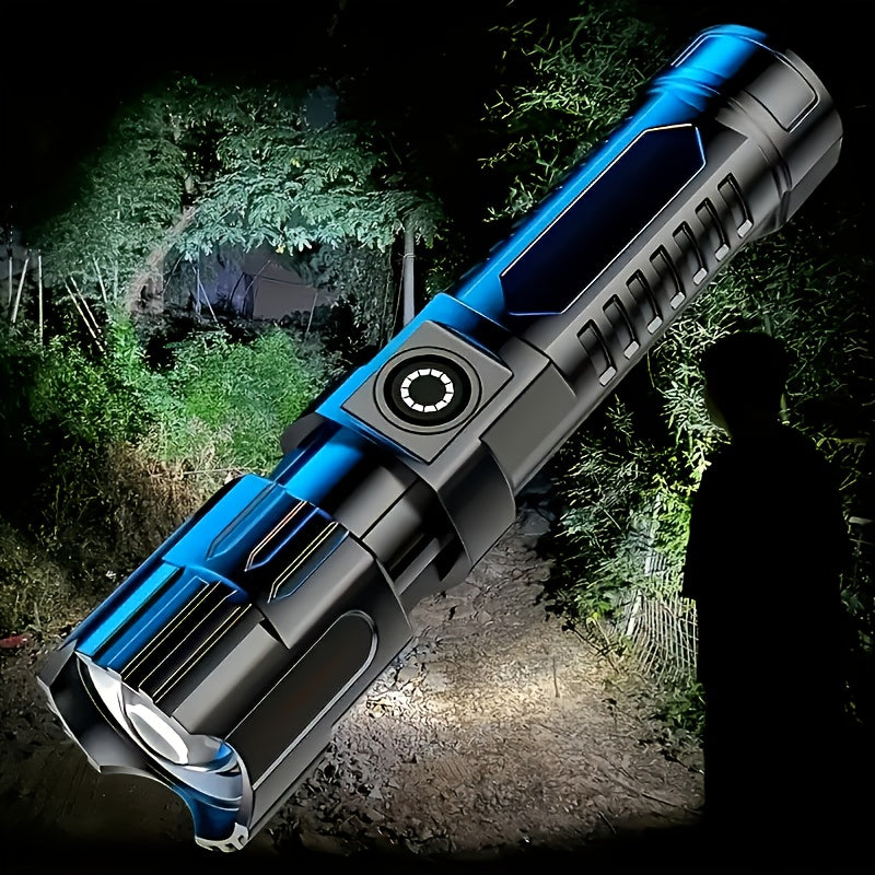 2-Pack High-Powered Zoom Flashlights - 260 Lumens, 150m Range, Retractable Zoom, Portable Mini Flashlight for Camping, Outdoor & Home - USB Charging Included