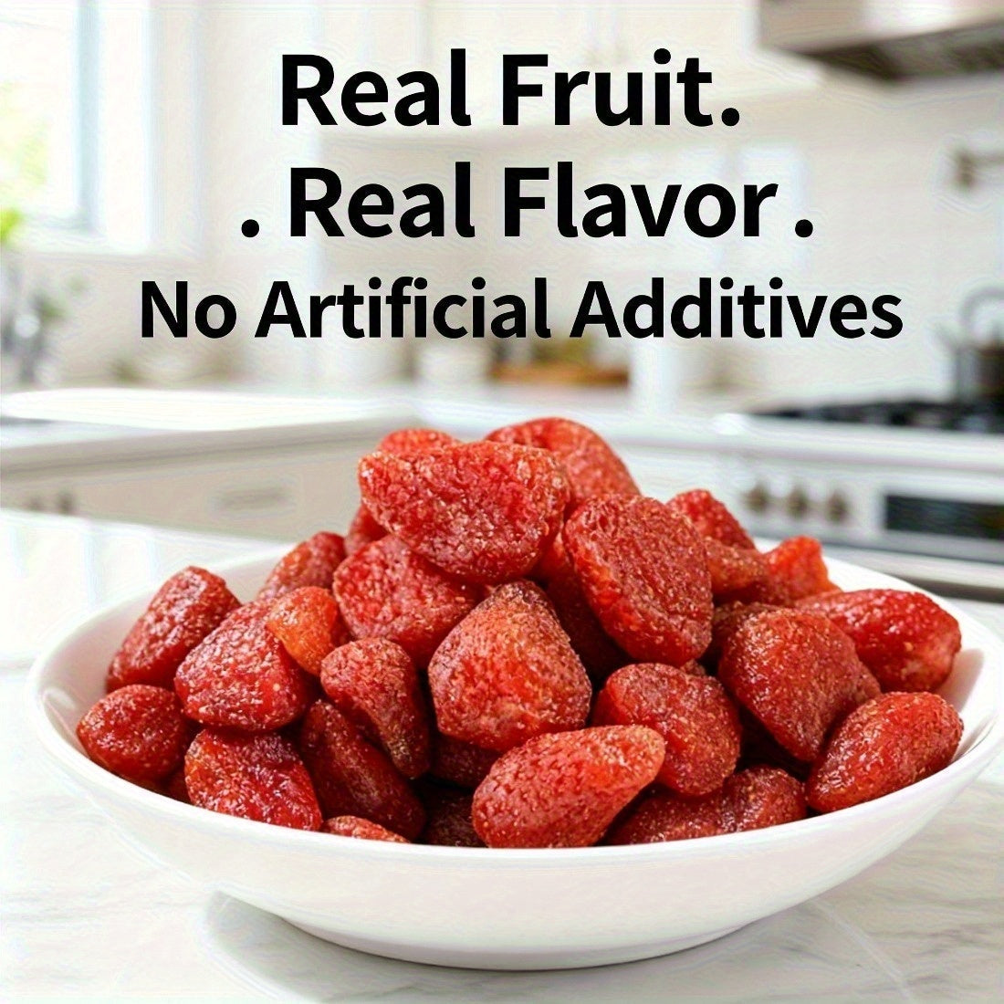 Dried Strawberry Snacks 3-Bag Pack, Low Sugar, Natural, Gluten-Free Fruit Snack for Office, Parties, and Holidays