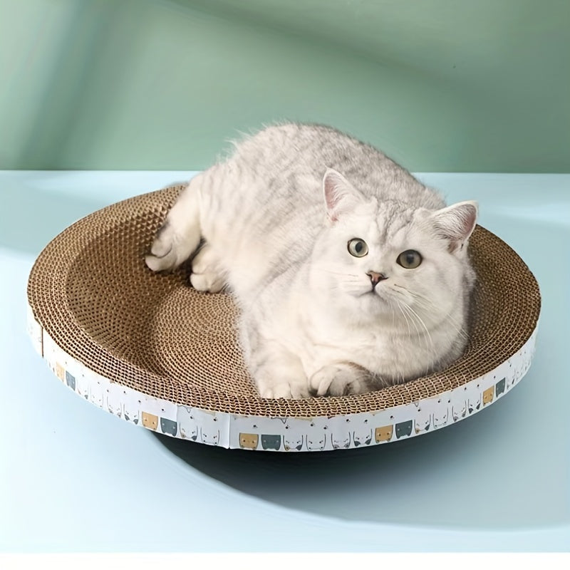 拱形猫抓板碗——瓦楞纸猫抓垫，采用弧形休息室设计，设有 M（16.93 英寸）和 L（18.5 英寸）两种尺寸，适用于室内猫咪和幼猫。
