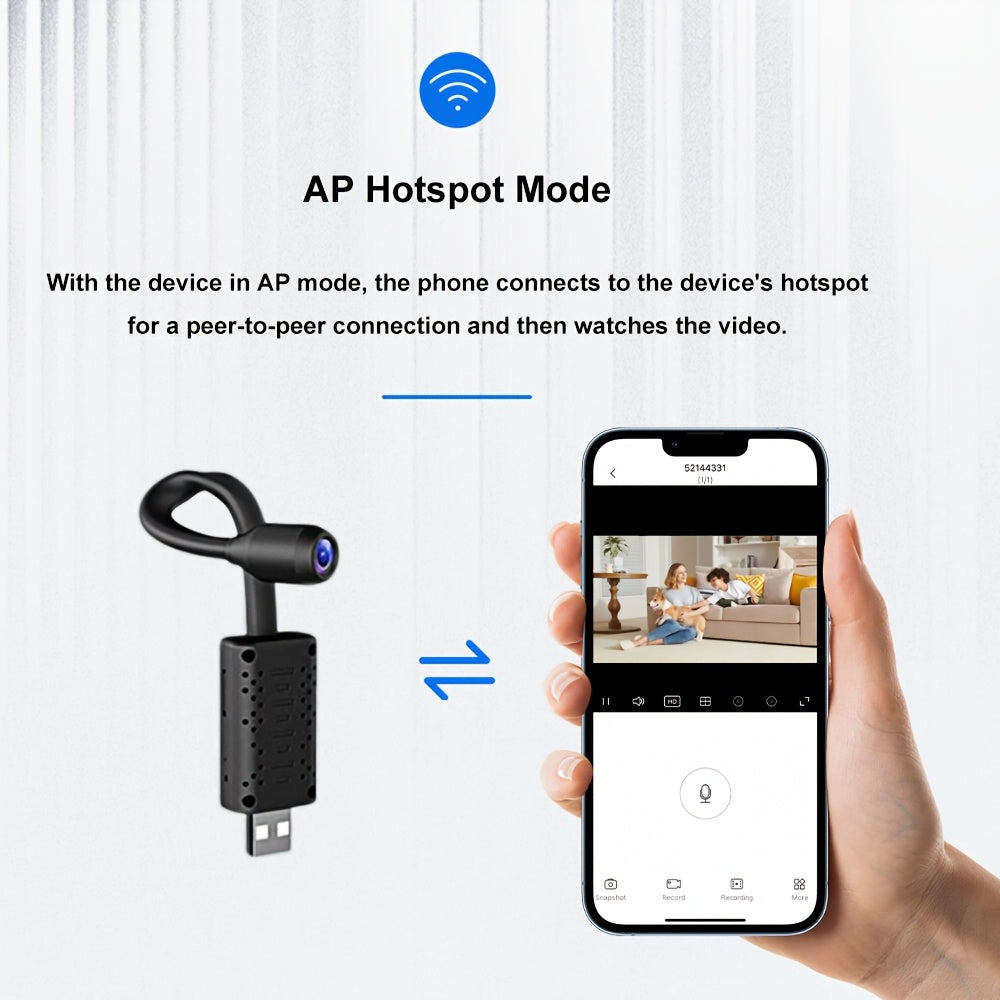 Security Camera 3-Pack 1080P Full HD – Built-in Hotspot, No WiFi Required for Local Viewing, Motion Detection, Audio Recording, Cloud & SD Card Storage, USB Plug-in, Easy-to-Install Home Surveillance