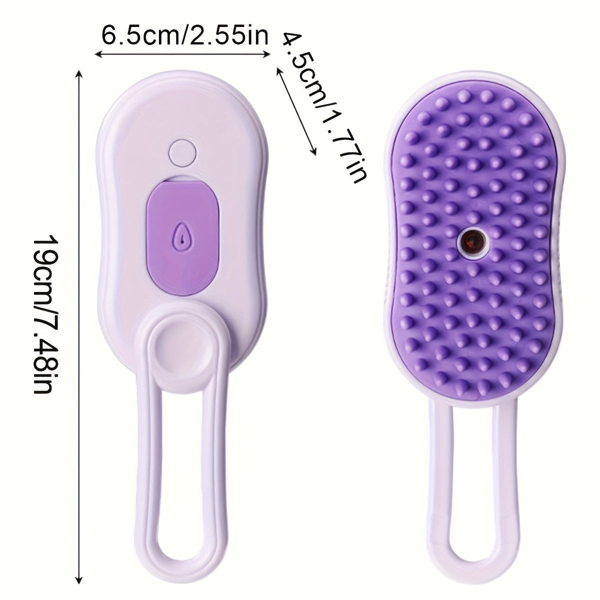 3-in-1 Self-Cleaning Pet Grooming Brush with Steam Spray & Shedding Control for Cats & Dogs, USB Rechargeable, Silicone Rubber Bristles – 2026 New Model