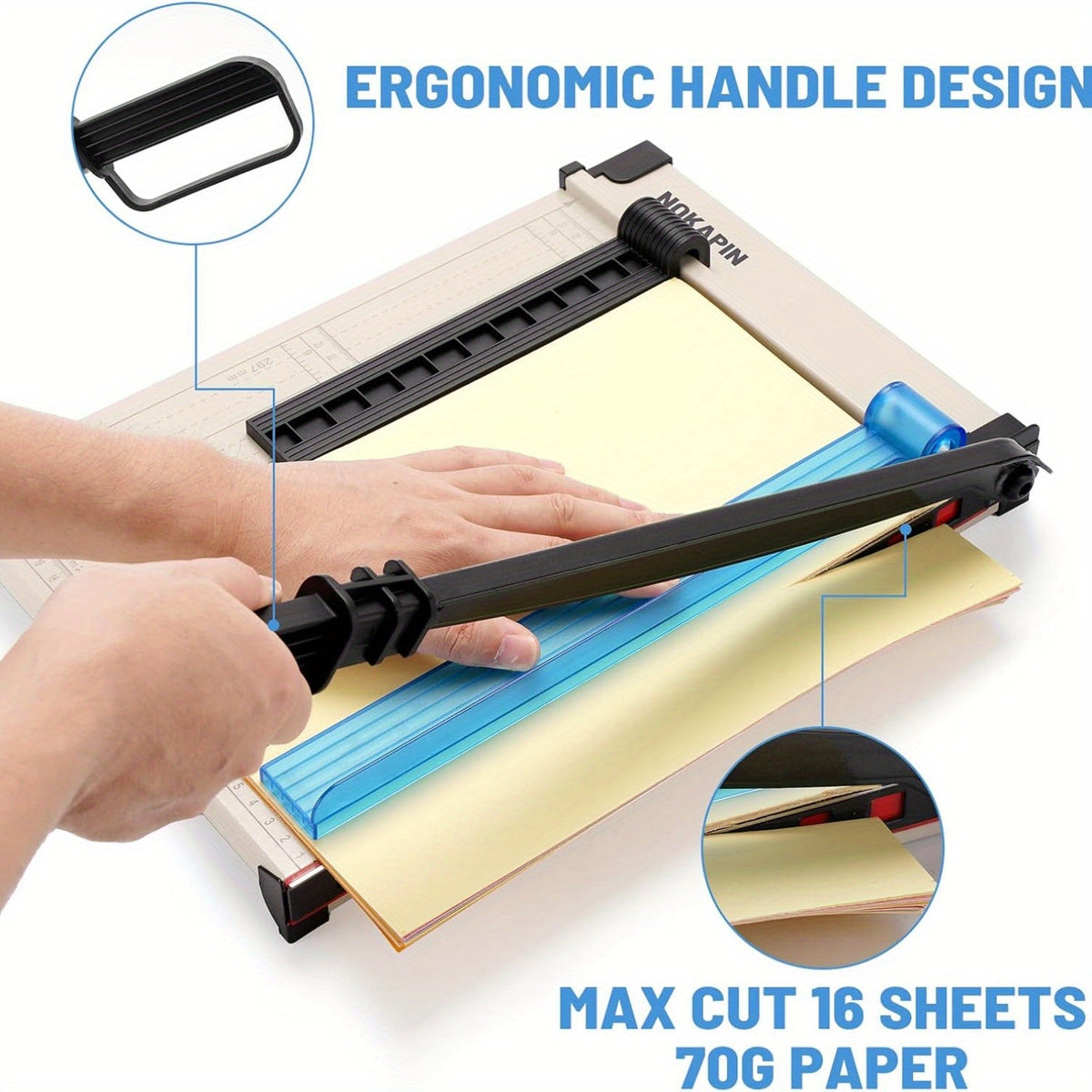 12-Inch Heavy-Duty Guillotine Paper Cutter Trimmer with Safety Guard, Corner Rounder, and Precise Grid for Photos, Cardstock, Scrapbooks, Office Documents, and Craft Cutting