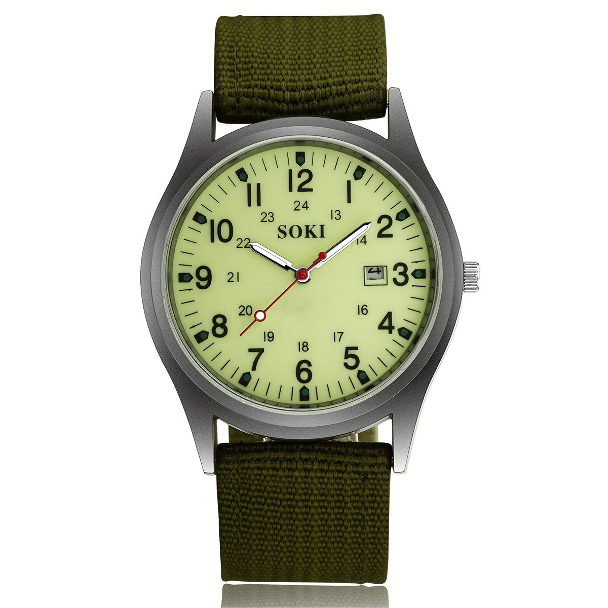 Men's Outdoor Sports Quartz Watch with Nylon Strap – Luminous Dial, 24-Hour Military Scale, Calendar Function, Lightweight Alloy Case, Available in Multiple Colors, Casual Business Adventure Gift Watch for Men