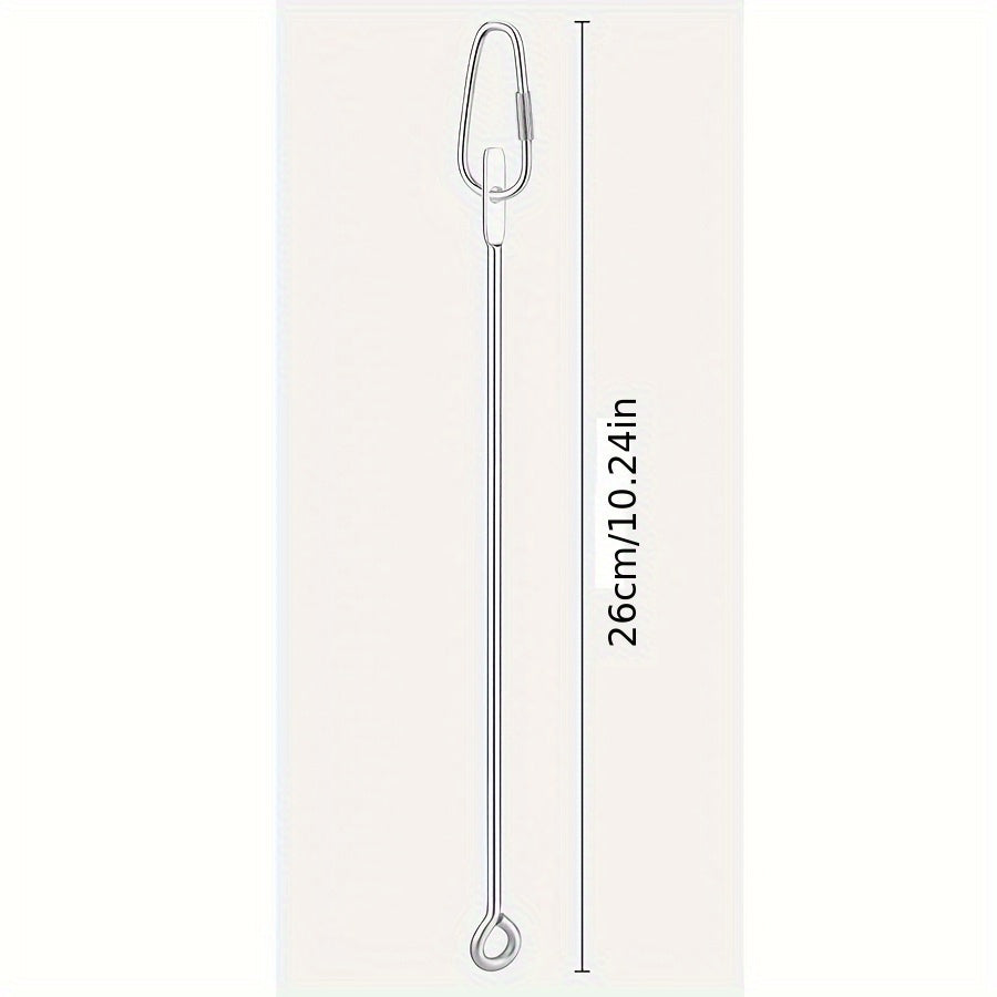 Stainless Steel Parrot Fruit and Vegetable Skewer Feeder for Bird Cage - Food Holder Foraging Toy with Carabiner Clip for Parakeet, Budgie, Cockatiel, Conure, Macaw - Bird Cage Feeding Accessory, 10 inch