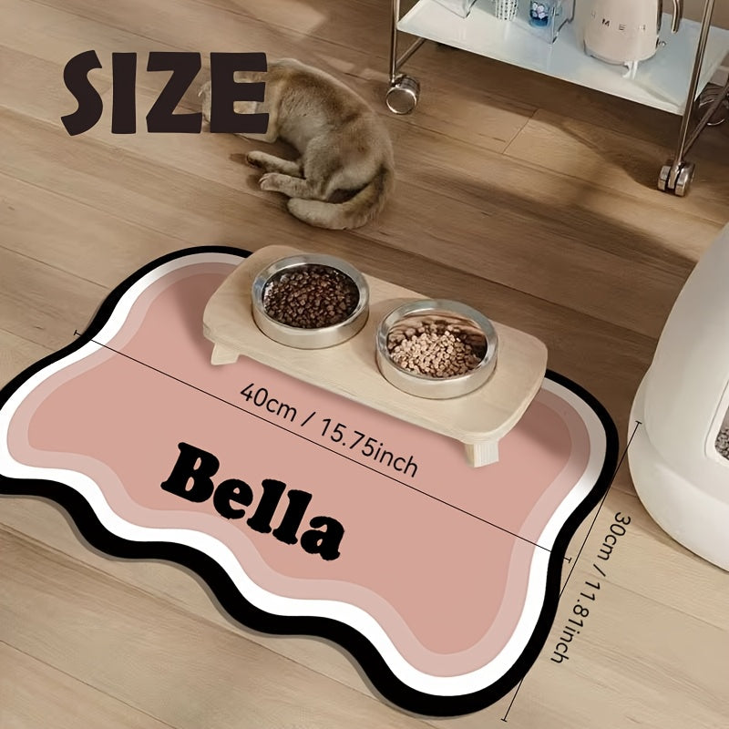 Personalized Pet Food Mat with Custom Name, Non-Slip, Leak-Proof Dog and Cat Feeding Mat – Stylish Waterproof Pet Bowl Mat for Dogs and Cats, Ideal Personalized Gift for Pet Owners