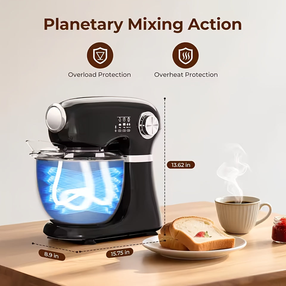 4-in-1 Stand Mixer 350W, 12-Speed with Pulse, 5.5Qt Stainless Steel Bowl, Dough Hook, Whisk & Mixing Paddle, Electric Kitchen Mixer for Cake Bread Dough Baking, Home & Professional Use