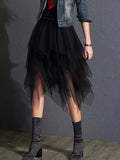 High Waist Tiered Tulle Skirt Women's A-Line Flared Mesh Skirt Elegant Loose Fit Solid Color Spring Summer Party Skirt S-XXL