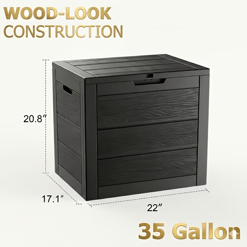 Outdoor Waterproof Storage Box – 35 or 75 Gallon Patio Deck Box, Lidded Weatherproof Storage Chest for Cushions, Pool Toys & Garden Tools, for Backyard, Lawn, Garage & Patio – Nova Mart