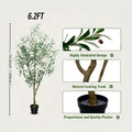 Artificial Olive Tree in Pot 5/6/7 FT – Tall Faux Olive Topiary Plant with Realistic Branches & Fruits for Living Room Home Office Indoor Decor
