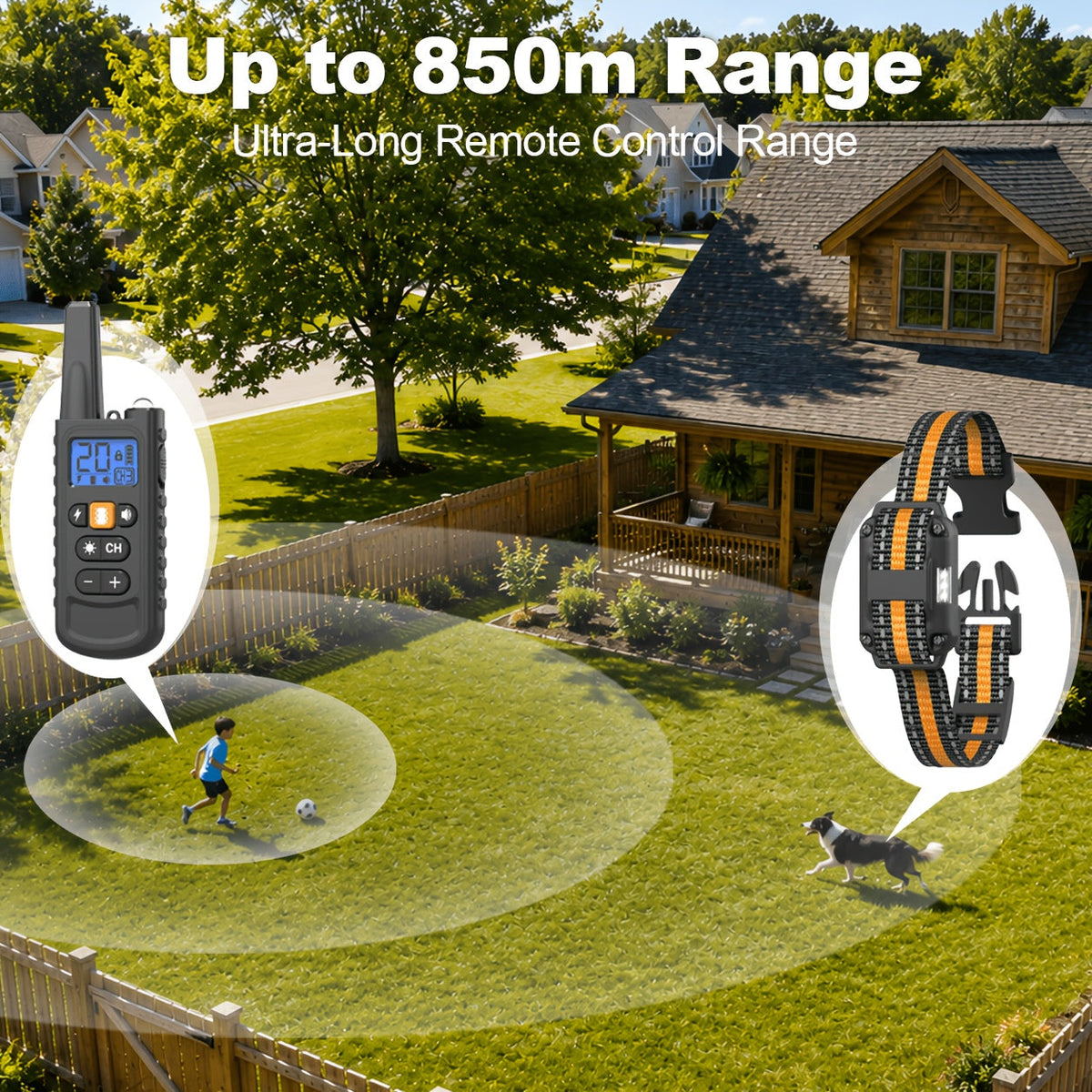 Dog Training Collar with Remote 3300ft Range – Rechargeable E-Collar for 5-120 Lb Dogs, 3 Training Modes: Beep, Vibration & Safe Shock, Waterproof Dog Shock Collar for Small, Medium, and Large Breeds