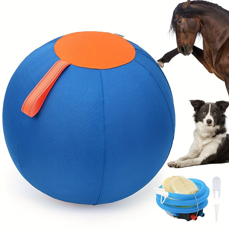 防咬狗用球玩具，适用于取物与训练——耐用马球，专为金毛、斗牛犬、柴犬、柯基及澳洲牧羊犬设计，适合独自玩耍与服从性训练