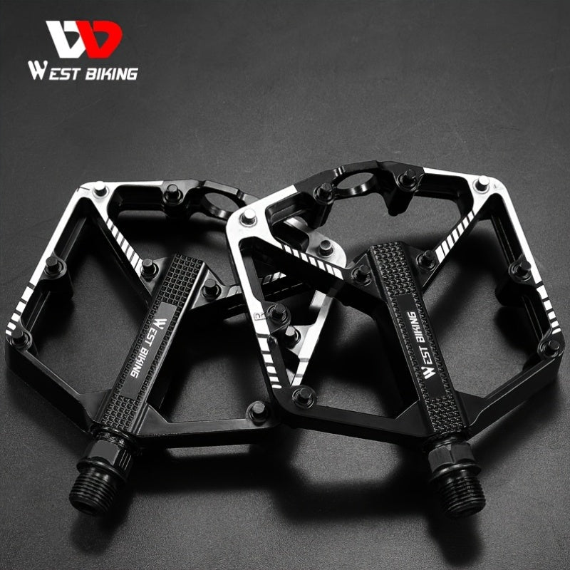 Aluminum Alloy Bike Pedals, 3 Bearings, Non-Slip, Lightweight Bicycle Pedals with Hexagonal Sleeve for Mountain Bikes & Road Bikes – Easy Install, Durable Multi-Color Cycling Accessories, 1 Pair
