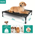 Cooling Elevated Dog Bed & Outdoor Dog Cot - Raised Pet Bed with Washable Breathable Mesh, No-Tool Assembly, Anti-Slip Feet for Large, Medium & Small Dogs, Indoor & Outdoor Use