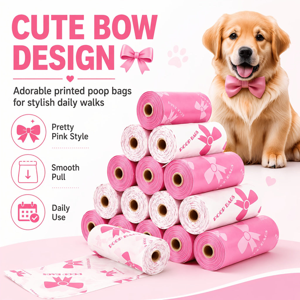 Dog Poop Bags 120 Count 8 Rolls - Ultra-Thick Leak-Proof Pet Waste Bags with Odor Control & Beautiful Pattern, Durable Dog Cleanup Bags for Large, Medium & Small Dogs, Perfect Pet Gift for Dog Lovers