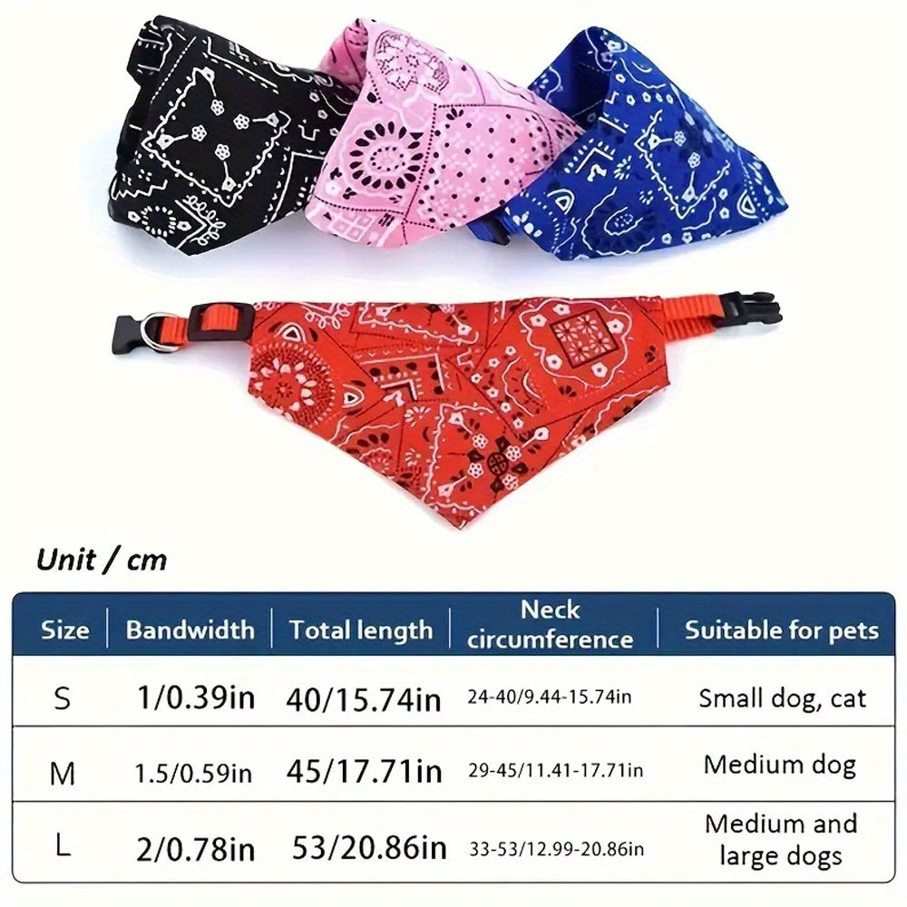 Personalized Dog Bandana Collar with Snap Closure - Adjustable Soft Polyester Pet Saliva Towel for Small, Medium, and Large Dogs, S/M/L, 4 Colors: Black, Red, Blue, Pink, Holiday Gift