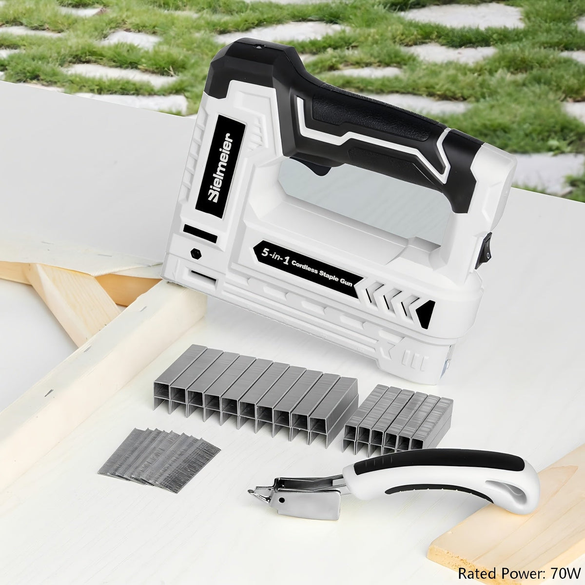 20V Cordless 2-in-1 Brad Nailer & Stapler – No Compressor Needed, Battery & Charger Included, Safety Guard, Includes 1600 Nails & 2000 Staples for Carpentry, Upholstery & DIY
