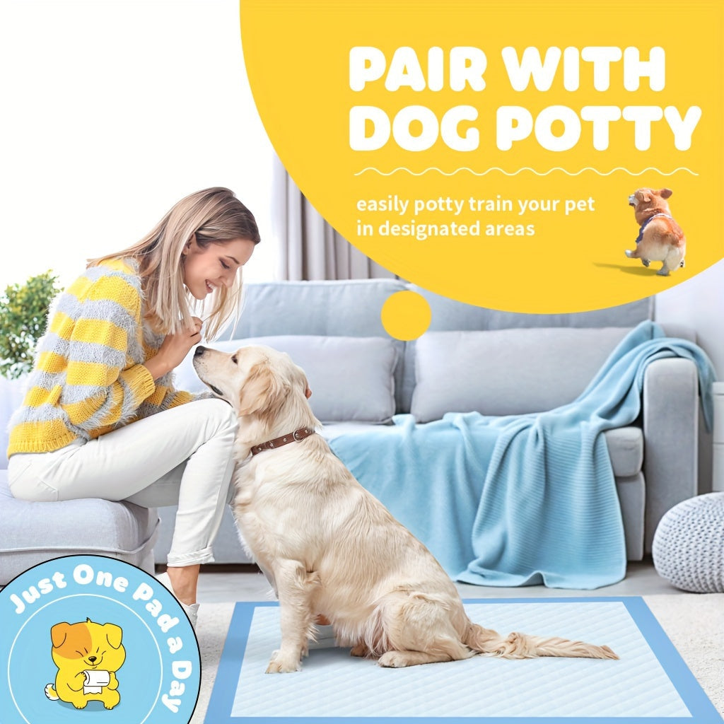XL Dog Pee Pads 34x28 Inch 100 Count Disposable - Super Absorbent Leak-Proof Odor Control Training Pads for Puppies, Large Dogs, and Elderly Dogs, Extra Large Potty Pads for Indoor Use, Blue