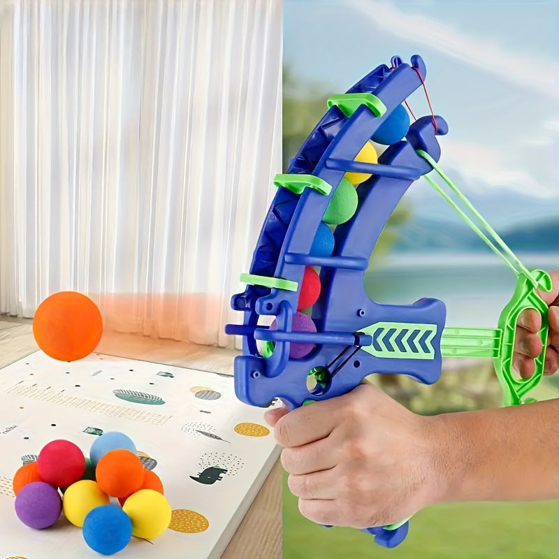 Kids Soft Foam Ball Bow Launcher Toy Set with 5, 10, 15, or 20 EVA Balls, Safe Outdoor Indoor Active Play Competitive Shooting Game for Boys Girls Ages 3 and Up, Birthday Gift (Random Ball Colors)