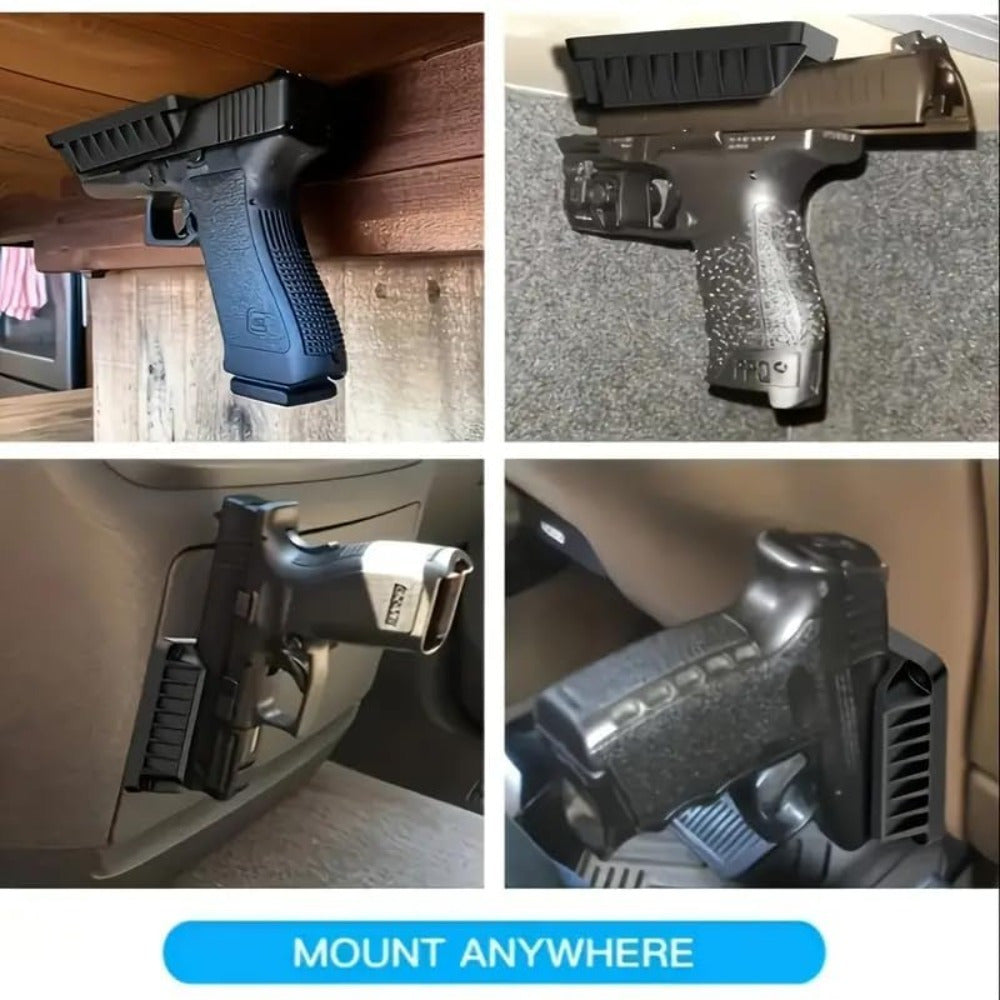 2-Pack Magnetic Gun Mount Concealed Pistol Holder – Strong Quick-Draw Magnetic Gun Holster for Car, Truck, SUV, Desk, Bedside, Wall & Under-Counter, Universal Handgun Magnetic Mount