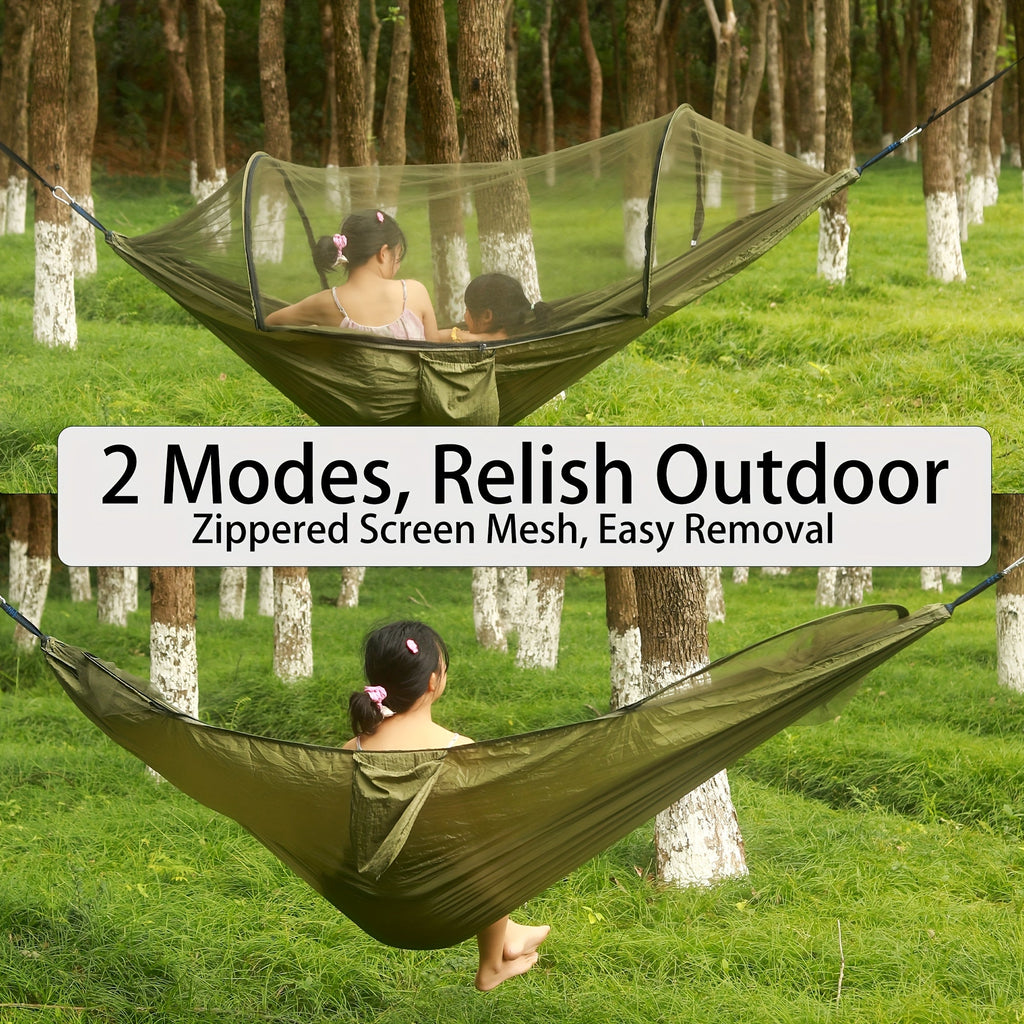 3-in-1 Double Camping Hammock with Mosquito Net and Sun Shade – Lightweight, Portable, and Durable; Ideal for Camping, Hiking, Backpacking, Picnicking, and Parks; 7 Color Options