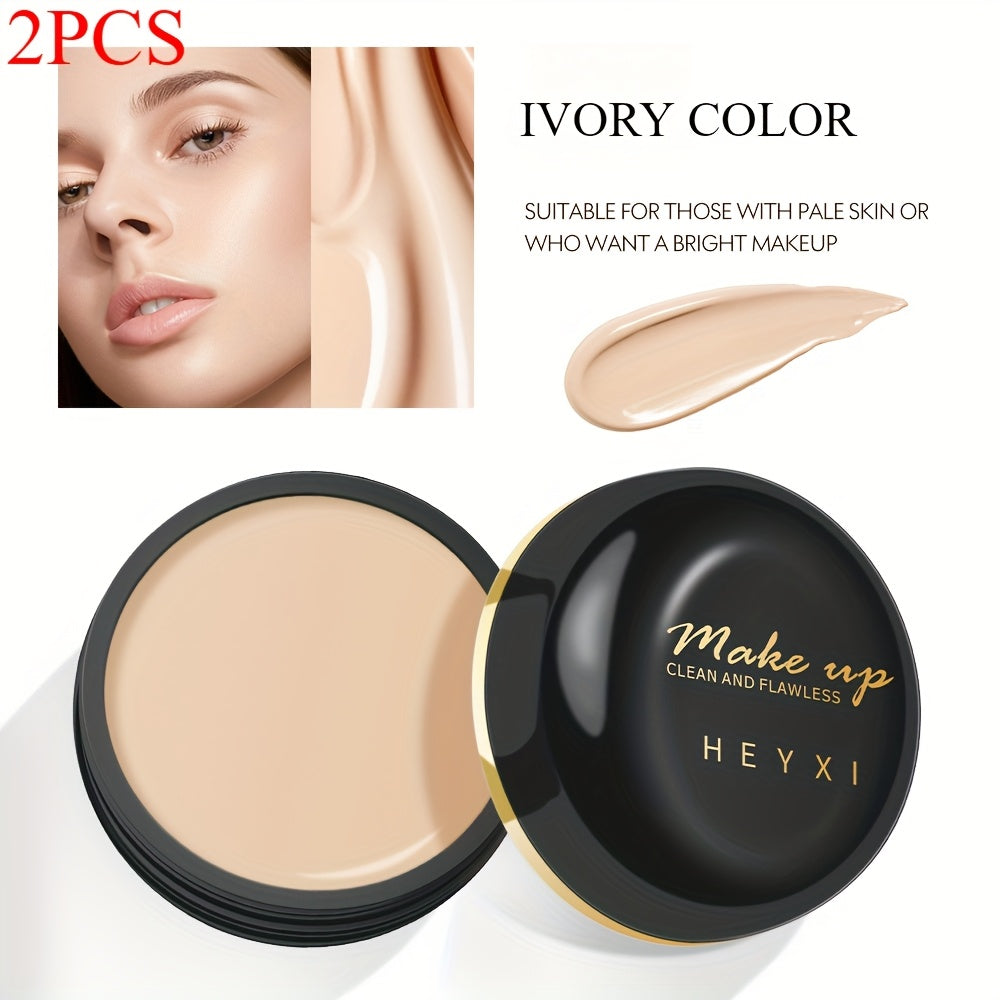 2-Piece Full Coverage Concealer - Waterproof, Matte Finish & Long-Lasting - All Skin Tones - Hides Dark Spots - Plant-Based Formula - Ivory & Natural