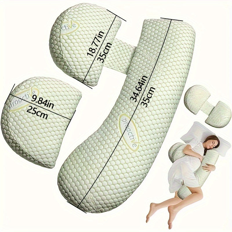Interchangeable U-Shaped & H-Shaped Pregnancy Pillow, Side Sleeping Support for Waist Belly & Back, Maternity Body Pillow for Expecting Moms, Multiple Colors & Fill Options