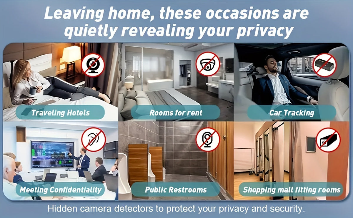 Hidden Camera Detector Anti-Spy RF Signal Scanner – Bug Detector, GPS Tracker & Listening Device Finder, Portable Rechargeable Multi-Function Security Sweeper for Travel, Hotel, Home, Office, Car