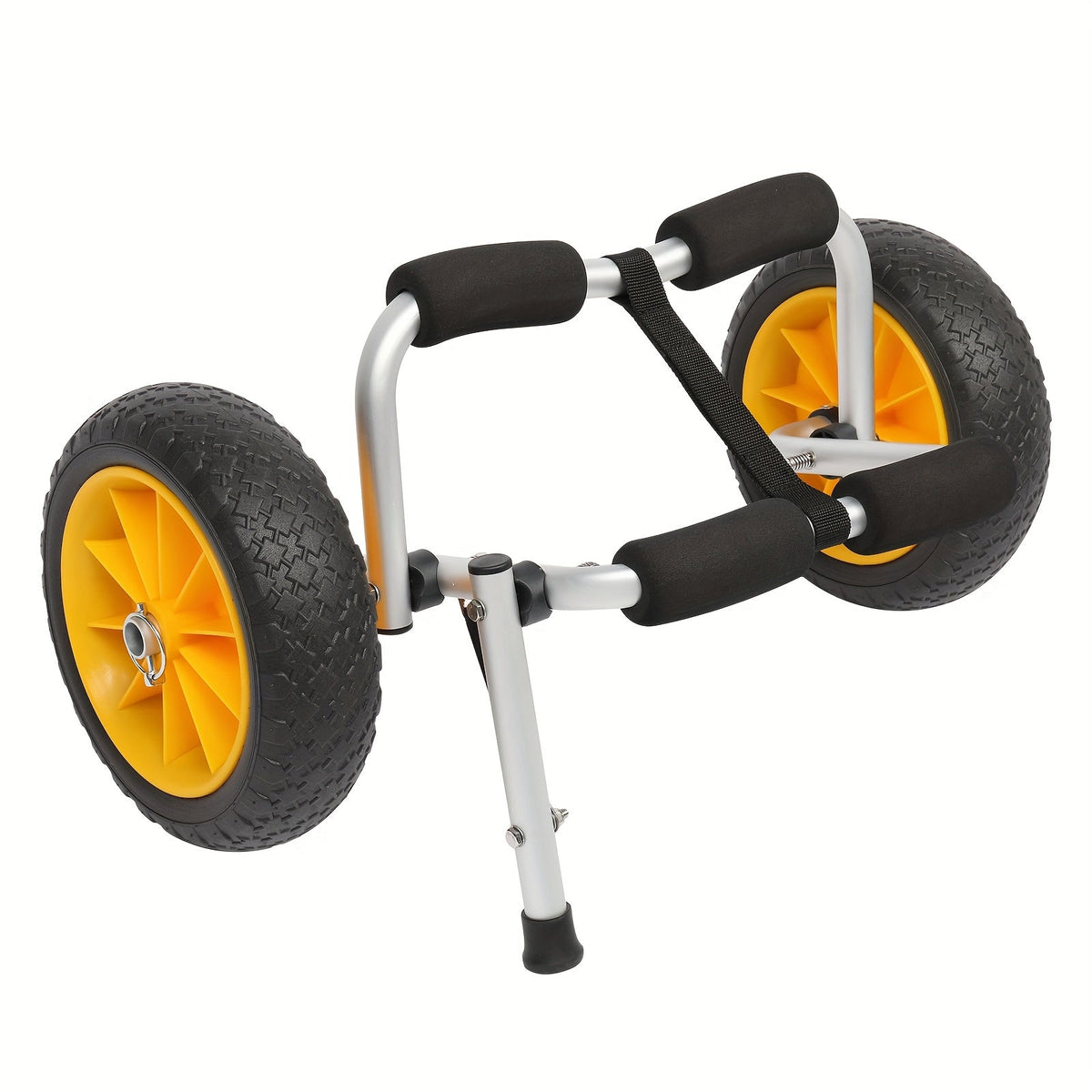 Bonnlo Portable Kayak Trolley Cart, Collapsible Cast Aluminum Alloy with 10" Solid Wheels - Fits Canoes, Paddle Boards, Jon Boats, Float Mats & Watercraft Transport