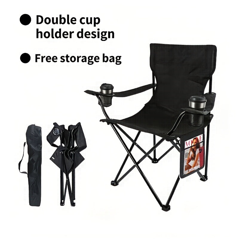 Portable Camping Chair with Canopy – Folding Chair with UV Sun Shade, 600D Oxford Fabric, Lightweight & Durable for Camping, Beach, Picnics, Fishing & Sports, 4 Colors
