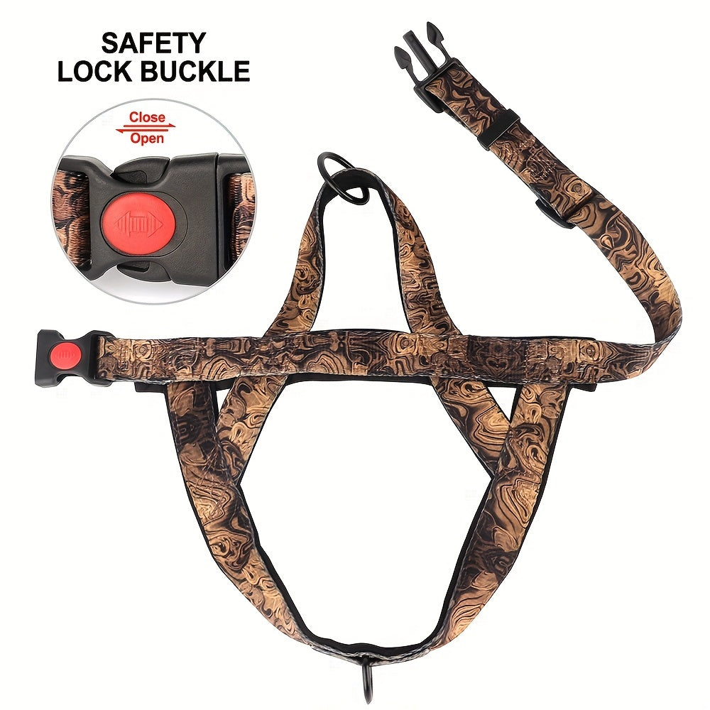 No-Pull Dog Harness Vest & Leash Set for Medium Large Dogs – Padded Nylon Adjustable Safety Vest with Durable Leash for Bulldog, Boxer, Pitbull, Sizes S M L, Purple, Black, Red, All-Day Comfort Walking