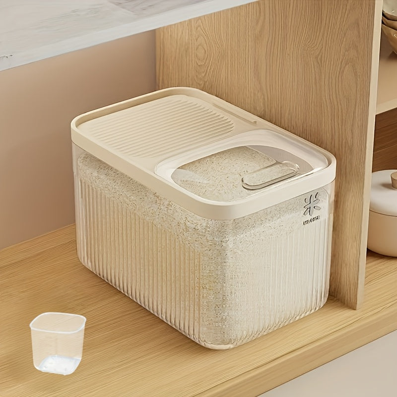 Pet Food Storage Container with Measuring Cup – Airtight Dry Food Bin with Viewing Window & Leak-Proof Design for Dogs, Cats & Small Animals, 2-Piece Set