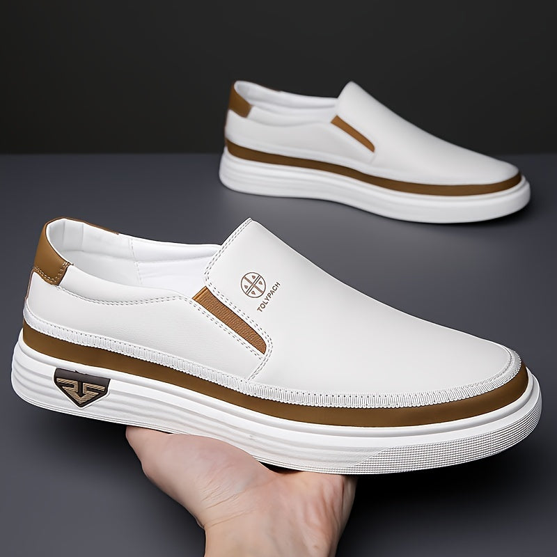 Men's Casual Slip-On Loafers – Soft Sole Soft Upper Anti-Slip Outdoor Vacation Fashion Shoes in White & Black US Size 6.5–12.5