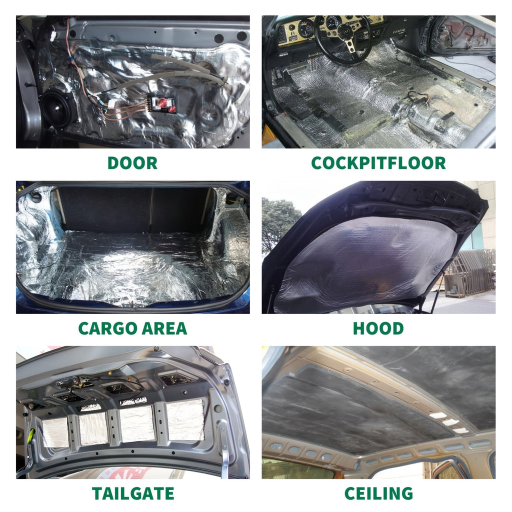 Car Sound Deadener & Heat Shield Mat 22/26 Sqft – Self-Adhesive Aluminum Foil Noise Reduction Insulation, Easy to Cut & Install for Floor, Door, and Trunk, Free Installation Tools Included