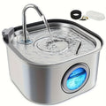 3.2L Automatic Cat & Dog Water Fountain – Stainless Steel Pet Water Dispenser with Multi-Filtration System, Visible Window, Motion Sensor, 2 Flow Modes, Silent Pump, Easy to Clean, for Cats, Dogs, and Rabbits