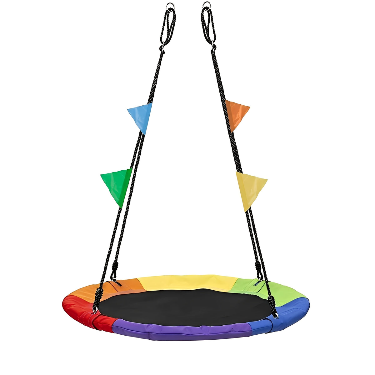 40-Inch Outdoor Saucer Swing – 900 LB Capacity Disc Swing with 900D Waterproof Oxford Fabric & Hanging Strap, Kids & Adults Backyard Tree Swing, Patio Leisure Swing (Multicolor)