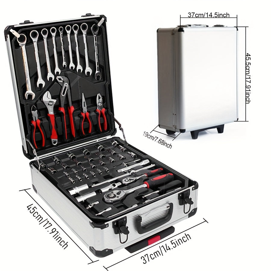 899-Piece Home & Automotive Tool Kit with Storage Box & Socket Wrench Set for Mechanics, DIY Repairs, Woodworking & Craft – Comprehensive All-in-One Toolbox for Home, Garage & Workshop