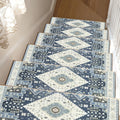 Non-Slip Stair Treads 15-Pack – 8"x30" Anti-Slip Indoor Stair Rugs for Wooden Steps Kids Elders & Pets with Pre-Applied Adhesive in Light Blue