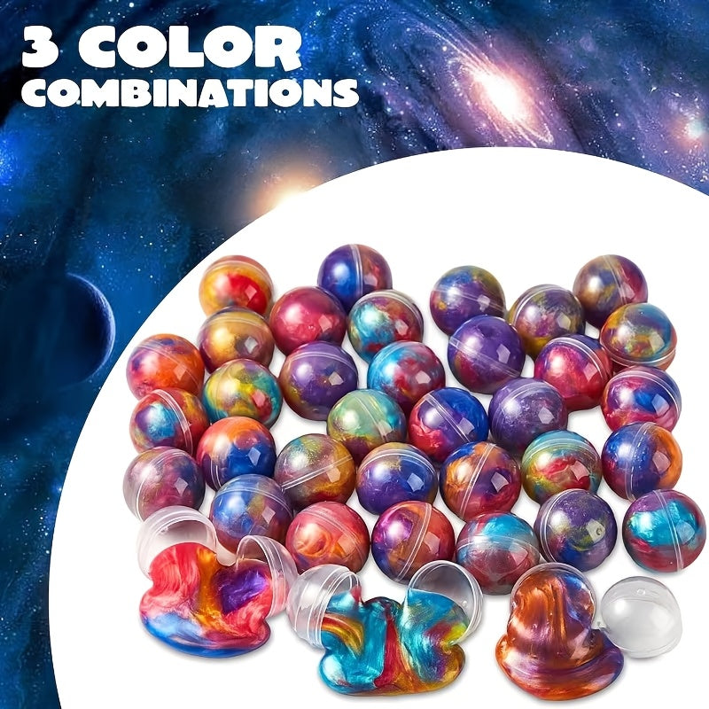 Galaxy Slime Balls 36-Pack Party Favors for Kids, Bendable, Flexible, Non-Sticky, Mess-Free Slime Spheres, 3 Galaxy Color Combos, Classroom Rewards, Birthday, Easter, Halloween, Christmas Gifts