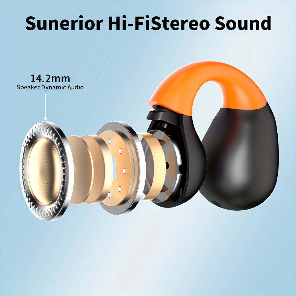 Open-Ear Wireless Earphones Bluetooth 5.4 TWS 360° Ambient Awareness ENC Clear Calls Touch Control All-Day Comfort Sport Fitness Earbuds Secure Fit Truly Open Design