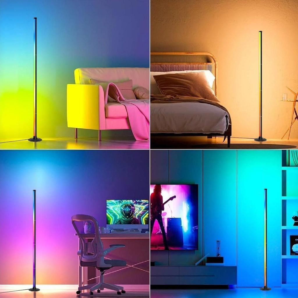 Smart RGBICB LED Floor Lamp with App and Remote Control, Color-Changing Corner Mood Lighting for Living Room, Bedroom, Gaming Room, Office, Home Decor, Birthday, and Christmas Gift