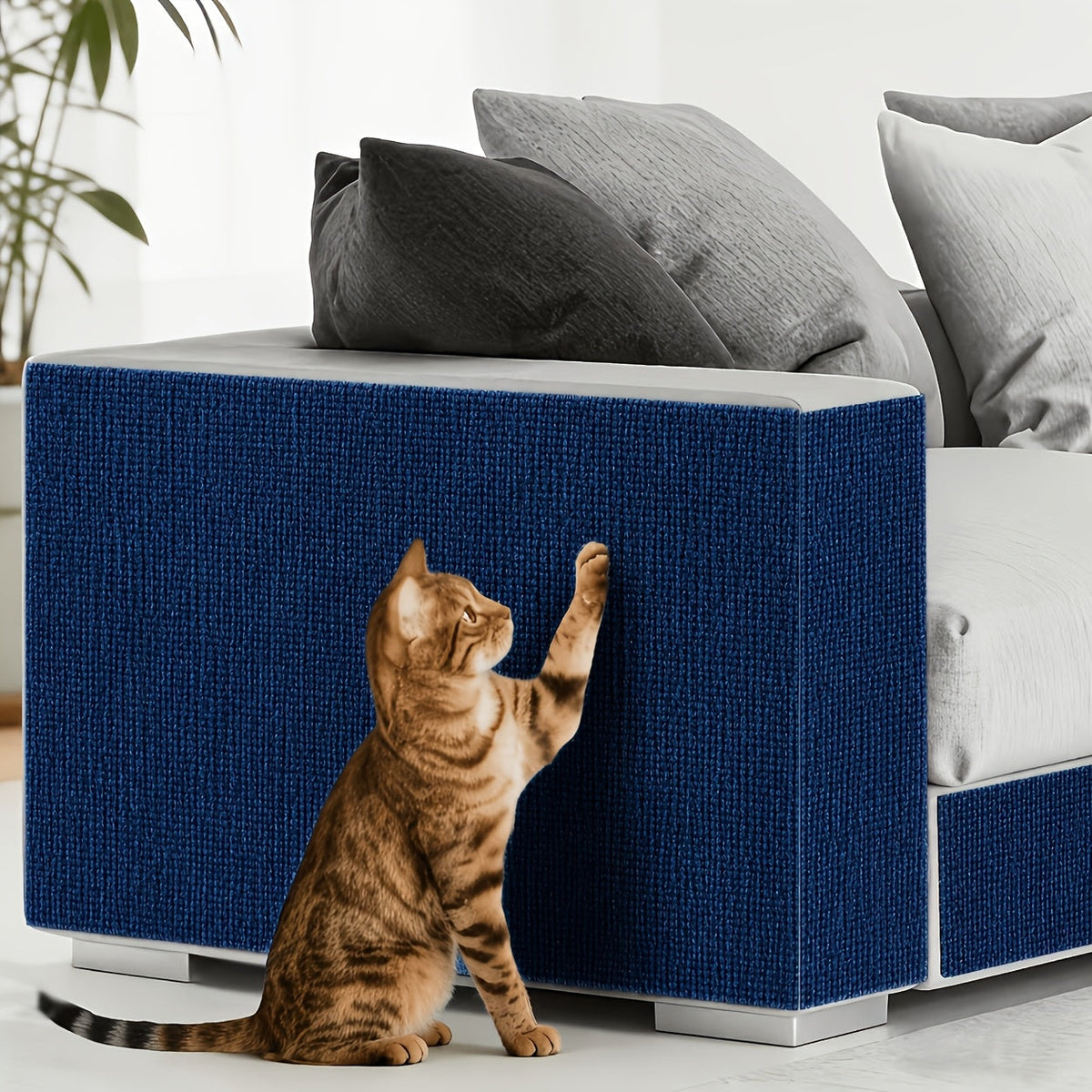 Self-Adhesive Cat Scratching Pads 2 Rolls 23.62x11.81" - Thickened Anti-Scratch Mat Peel & Stick - Multiple Colors Cuttable Cat Scratch Protector for Sofa Furniture Living Room - Easy Install Cat Pad