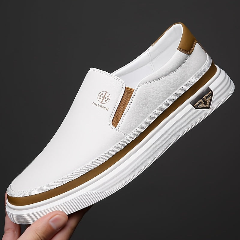 Men's Casual Slip-On Loafers – Soft Sole Soft Upper Anti-Slip Outdoor Vacation Fashion Shoes in White & Black US Size 6.5–12.5
