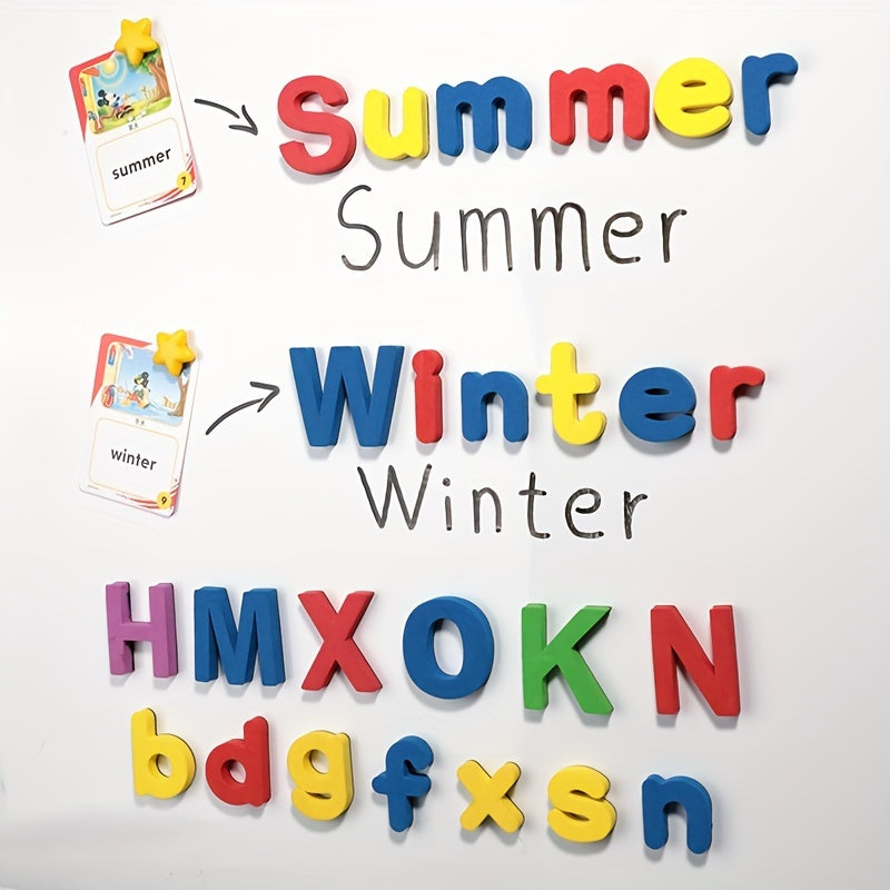 50 Pcs Magnetic Letters and Numbers for Kids, Colorful Alphabet Refrigerator Magnets, Educational Fridge Stickers, Learning Toy for Toddlers, Preschool Spelling, Reading ABCs 123s Gift (Random Colors)