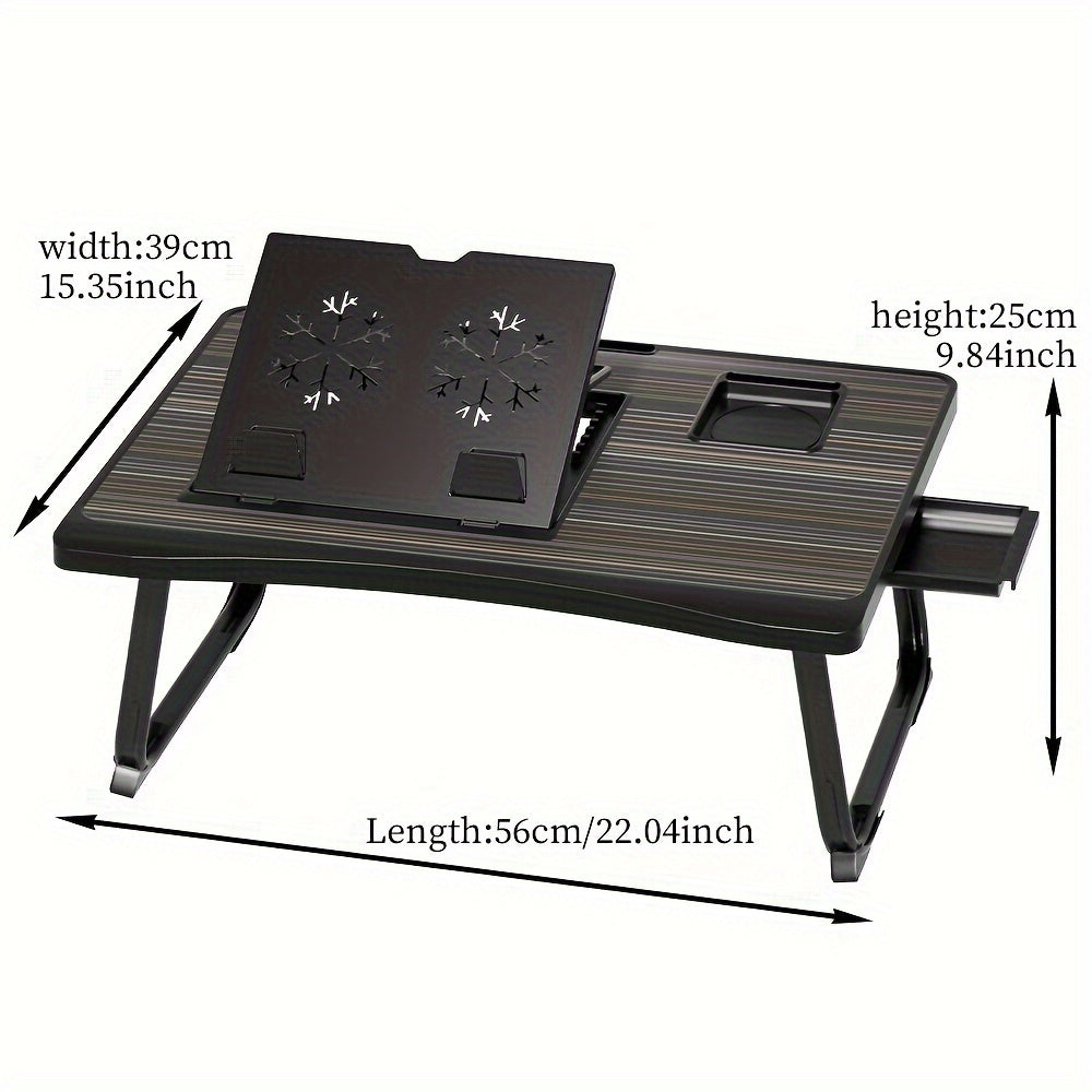 Foldable Laptop Desk for Bed & Couch with Cup Holder, Phone Holder, Drawer, and USB Port – Home Office Breakfast Tray Lap Desk for Working and Watching Movies – 6 Styles