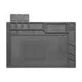 Magnetic Modular Hobby Workbench Mat - Anti-Slip, Scratch-Resistant & Oil-Proof - Parts Sorting Trays - RC Cars, FPV Drones, Electronics Repair & Welding - Grey
