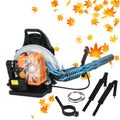 63CC Gas-Powered Leaf Blower 665 CFM 205 MPH with Adjustable Extension Nozzle & Ergonomic Non-Slip Handle for Lawn Yard & Debris Cleanup – Orange